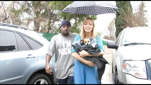 Black stud's tool hardly fits into blonde babe’s holes