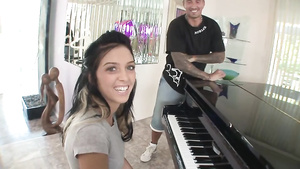 Teen gags on large thick dick then does cowgirl and receives facial