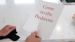 Brunette with giant melons pleases well-hung dude in bed