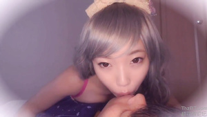 japanese doll coition creampie - sucking cock