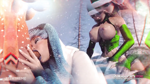 Winter Holidays futanari animation with Santa