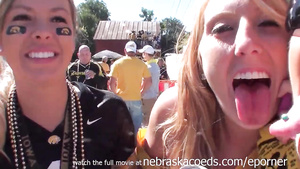 Partying And Flashing Melons While Tailgating Outside Iowa City Football Game -Amateur Porn
