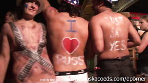 Nude In The Streets Of Key West Florida For Yearly Fantasy Fest Festival -Students