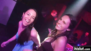 Drunk girls are ready to show panties at the party