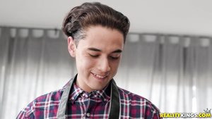 Juicy bisexual babes seduce talented lad into threesome