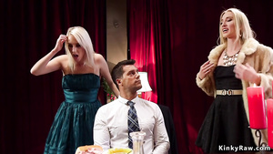 Master in butt fucking threesome sex with step sisters