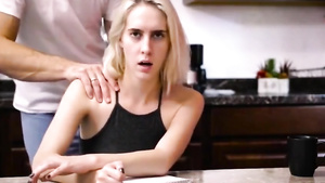 Daddy Gives His Blonde Stepdaughter Small Tits Stress Relief!