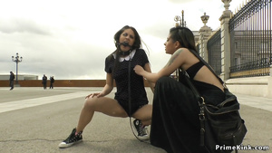 In public crowded bar babe gets shagged