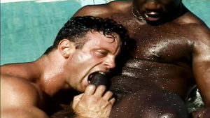 Muscular Gays Hot Poolside Interracial Porn Scene
