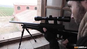 Sniper - busty brunette anissa kate in military fetish hardcore