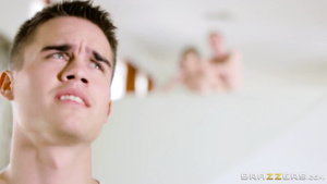 Alex Blake rides her boyfriend's cock and plays video game at the same time