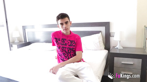 Tattooed blonde hottie in white stockings and red high heels fucking