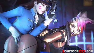 Overwatch babes lesbian and hard sex hammering time