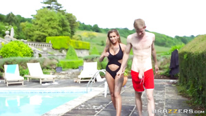 Tattooed bigboobs horny chick CHantelle Fox gets hard fucking pool side