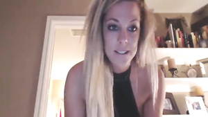 Dirty amateur sex blondie touches herself for her webcam