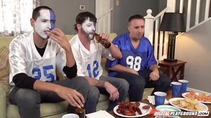 Charming redhead enjoys masturbating with vibrator while being fucked