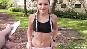 Cock craving PAWG pleasuring lucky guy on the couch