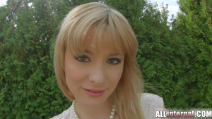 Allinternal hot blonde teases with her body before fucking