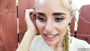 Teen with braids getting pounded for cash in the abandoned building