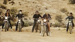 Bikers duo fuck Marylin Jess in vintage 3some porn scene from "Vacances a ibiza"