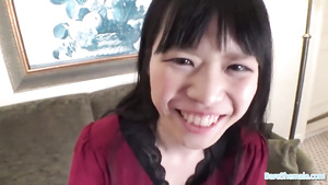 Amateur asian teen comes to do XXX video for a first time