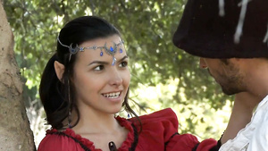 teen Elf cosplay girl gets pounded outdoor