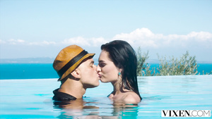 Cute slender brunette hardcore porn video