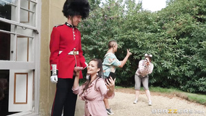 Royal guardsman fucked brunette MILF Sofia Lee in the palace