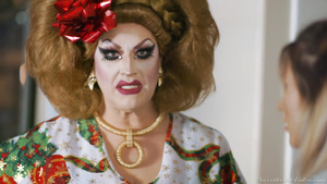 Lesbian babes Sabina Rouge & Jessie Saint - Christmas Eve - brunette on blonde