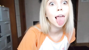 MERy tight blonde teen masturbating solo on webcam