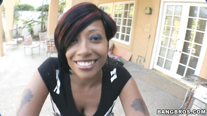 White guy stuffed ebony MILF with giant white cock