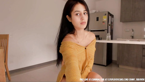 18yo brunette chick solo on webcam