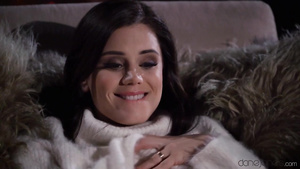 Lonely Little Caprice rubs shaved cunt through white panties