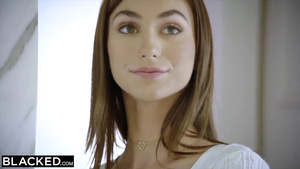 Brunette lady rides BBC after taking shower