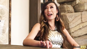 Brandi Mae makes love with busty shemale