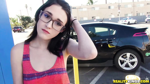 POV hotel room fuck and sensual blowjob with young hottie Ivy Aura