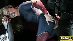 Hardcore superhero pussy fuck action with blonde chick