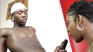 Black teenager and sultry MILF