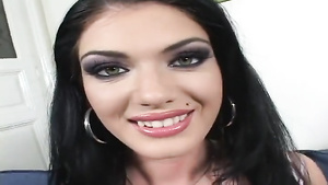 Sexy slut Roxy Panther fucks BF on the blue sofa