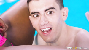 Young Interracial Threesome At The Brazzers "My Pool, My Rules"