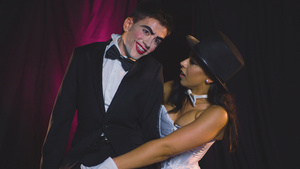 Sexy Rebecca Brooke hotly fucks on stage while show