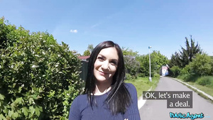 Shameless tart Lullu Gun takes money for sex in woods. Pt.2