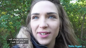 Money-loving bombshell gets copulated by the lake