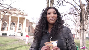 Slim Ebony Young Babe Pickup And Nail For Cash