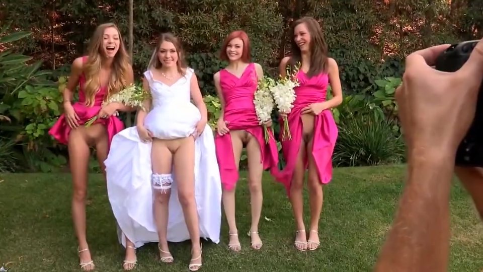 Young fiancee and her whorish bridesmaids go lesbian! 