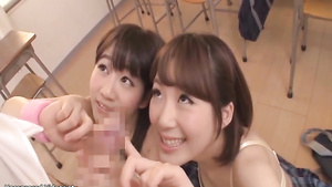 Japanese fruity college girls make love lucky student