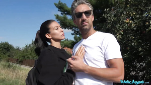 Slutty American girl with big boobs cheats on her boyfriend