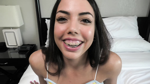 Latina 18Yo Girl with a Meaty Slit Swallows a Obese Prick