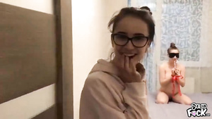 Two Provocative 18Yo Schoolgirls Indulge In Lesbian Fun And Share A Knob