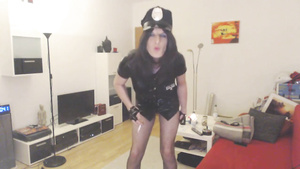 Police Uniform Guy Smoking And Dance - Home Made Fetish